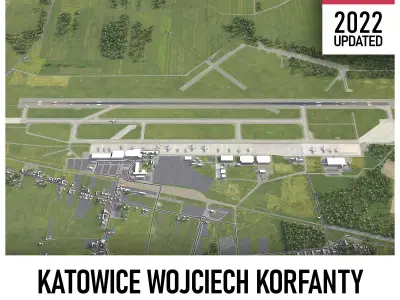 Katowice Airport Low-poly 3D model
