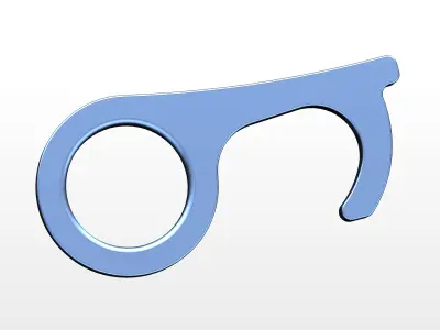 Touchless keychain Door opener 3d printed stl files Free 3D print model