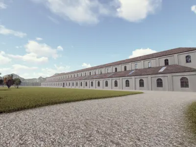 Detailed Building  Exterior 3Dsmax - Revit Low-poly 3D model