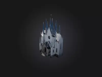 Church Low-poly 3D model 4