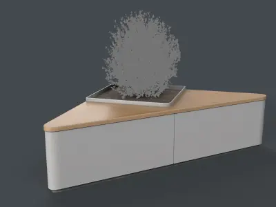 Modern Outdoor Bench 117 PBR Game Ready Low-poly 3D model