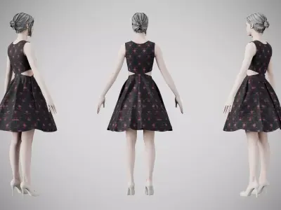 Dress 33 Light Burst Static Low-poly 3D model