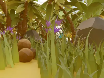 Low Poly Nature Jungle pack Low-poly 3D model