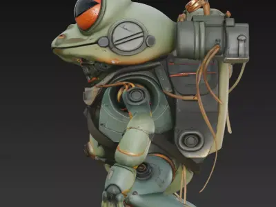 Cyber Sentinel Frog - Advanced Mecha Amphibian 3D Model 3D print model
