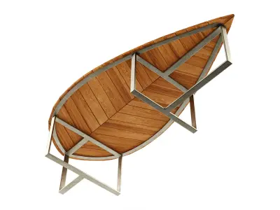 Boston Leaf Bench by Deesawat Low-poly 3D model