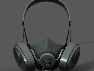 Gas mask helmet 3d model military combat fantasy cyborg armor  Low-poly 3D model