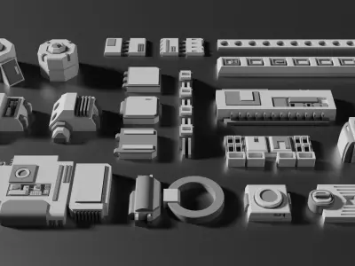 Sci-Fi Greebles Pack 2 3D model
