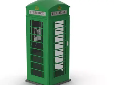 Green Telephone Box 3D model