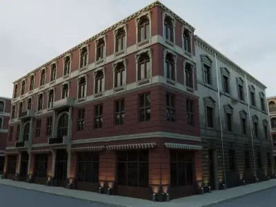 Building modular european old id 3 Low-poly 3D model