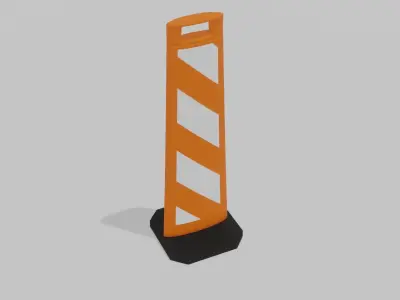 Vertical Traffic Cone Panel Low-poly 3D model