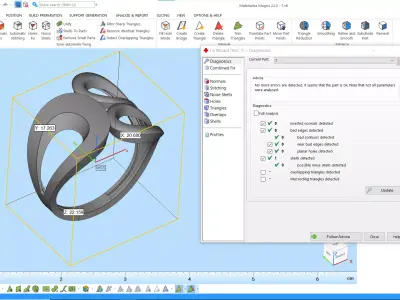 Modern Sculptural Adjustable Ring 3DM STL 3D print model shop
