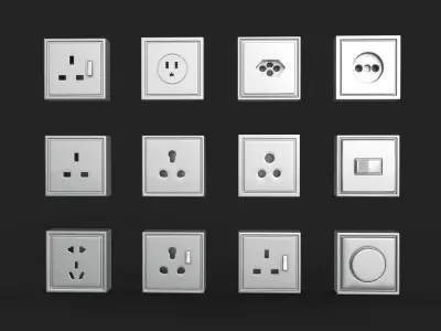 Electric Sockets Set  3D model