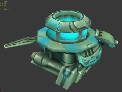 Rotating turret - laser type 01 3D model