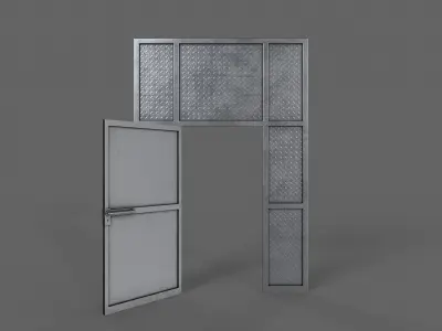 PBR Door Prison Cell 2 Low-poly 3D model
