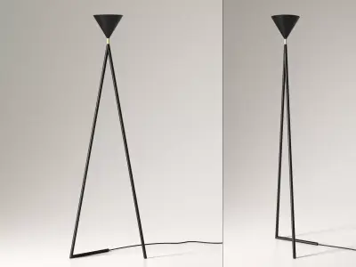 One Globe-One Cone Floor Lamp 3D model