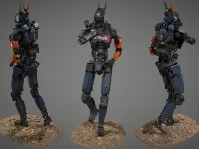 Robot Chappie Low-poly 3D model