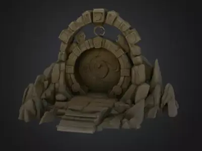 Swirling Dungeon Gate Low-poly 3D model