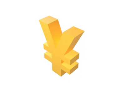Yen Symbol v1 001 Low-poly 3D model