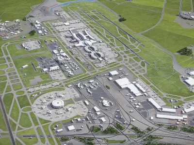 Paris - Charles de Gaulle Airport - CDG Low-poly 3D model