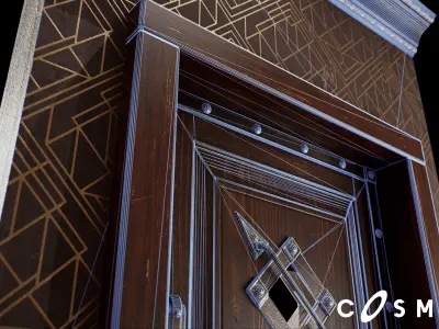 Steampunk Module Exterior Door Single Low-poly 3D model