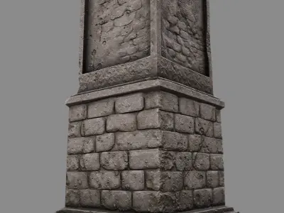 pillar 10 Low-poly 3D model
