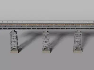 Modular railroad frame bridge 3D model