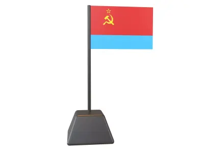 Ukrainian Soviet Socialist Republic Flag 1949 v1 001 Low-poly 3D model
