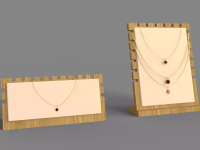Bamboo Jewelry Display Board 3D model