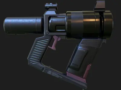 High Poly Sci-fi Revolver PBR 3D model