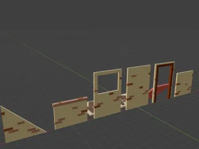 Modular Building Parts Set 1 Low-poly 3D model