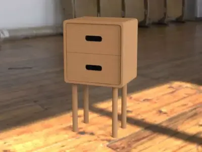 Night stand Low-poly 3D model