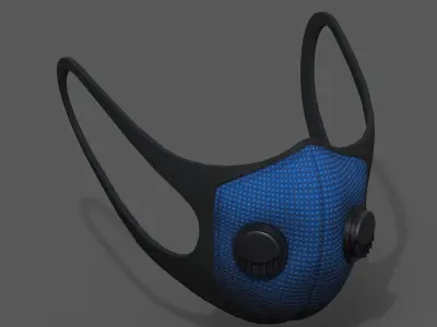 Gas mask protection futuristic fantasy  isolated  Low-poly 3D model