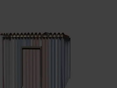 Corrugated iron sheet house Low-poly 3D model