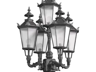 Classical Outdoor Street Lamp Lantern 3D model