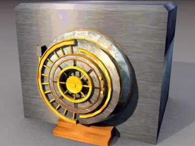 bank vault steel safe box Low-poly 3D model