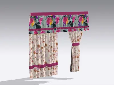 Curtain Low-poly 3D model