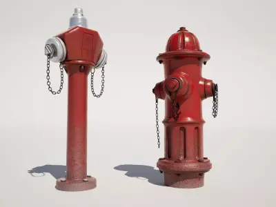 Fire Hydrant Low-poly 3D model