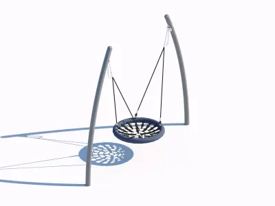 Circular wooden sandbox with integrated seating 3D model purchase
