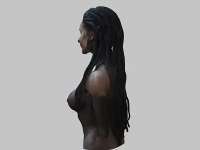 Female HR Giger Style Body Bust Low-poly 3D model