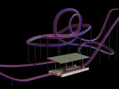 TWO Rollercoaster  3D Model Pack