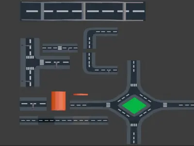 Low Poly Street 3D Model Pack