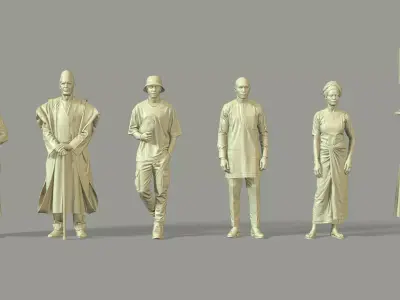Daily Life in Lagos -  29 Architectural Figures 3D print model