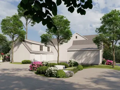 3D Exterior Scene 3D model design garden and landscape 3D 3D model 3
