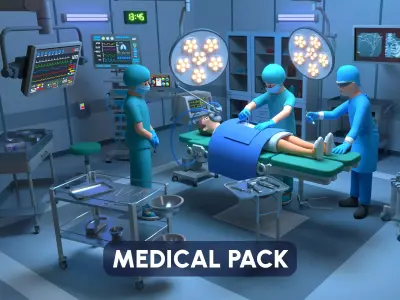 Medical Pack Low-poly 3D model