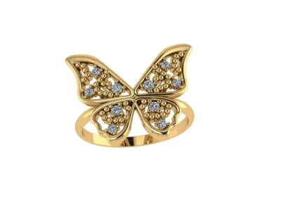 Light Butterfly Ring Collections  3D print model