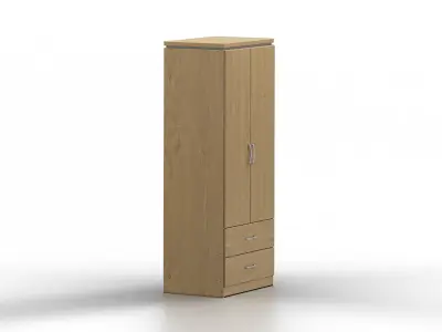 Charles Oak 2 Door 2 Drawer Wardrobe 3D model