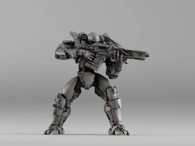 S00109 Heavy Armored Mech Warrior 3dp 3D print model