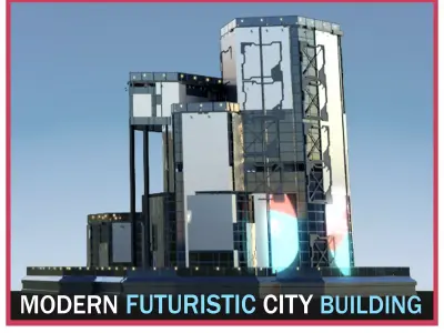 Futuristic Future Modern City Building Skyscraper 21 3D model