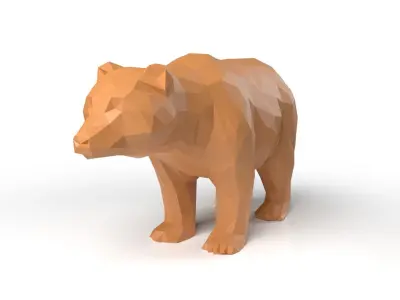 Bear Low Poligonal Low-poly 3D model