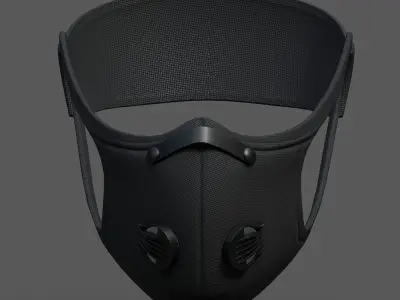 Gas mask fabric futuristic protection isolated  Low-poly 3D model